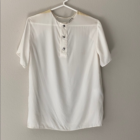 Miu Miu Made in Italy Crewneck Silk Top White/Gold  Size Medium - Picture 6 of 10